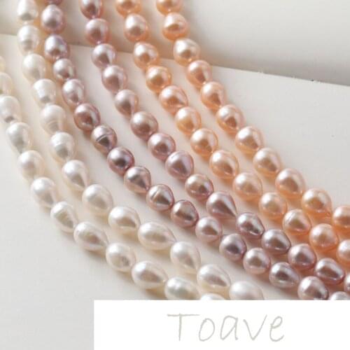 Natural freshwater pearl drop vertical hole diy earrings pearl material accessories