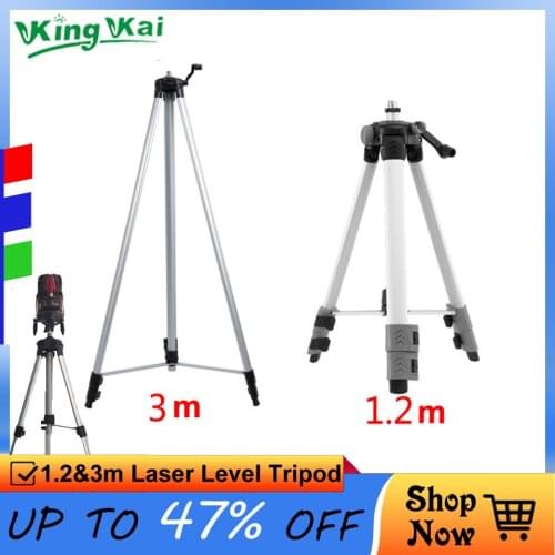 1.2m 3m Meter High Strong Alloy Laser Level Tripod For Red Green Laser Level