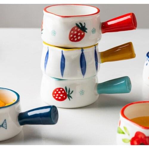 Milk Jugs 24Styles Ceramic Handle Mini Milk Cup Ceramic Coffee Pot Pour Ceramic Milk pot Pour Coffee For Household Coffeeware