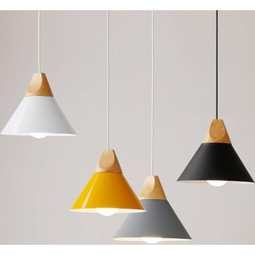 Modern Wood Pendant Lights for Living Room Nordic Led Kitchen Hanging Lamp Bedroom Light Fixtures Bar Industrial Lamp Home Decor