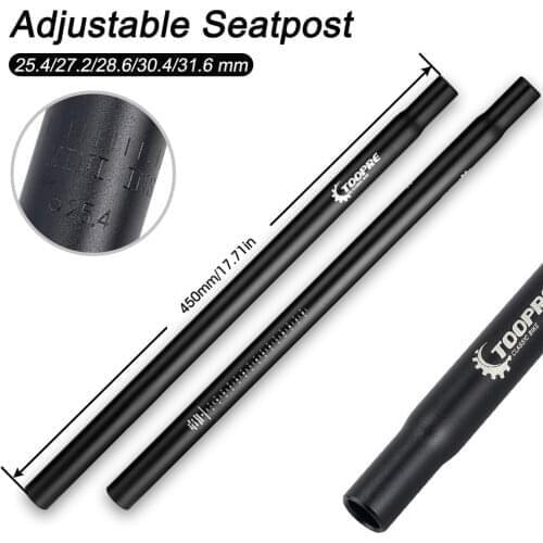 Mountain Bike Seatpost Aluminum Alloy Seat Tube Seatpost Seat Pillar 25.4/27.2/28.6/30.4/31.6mm * 450mm Extension Accessories