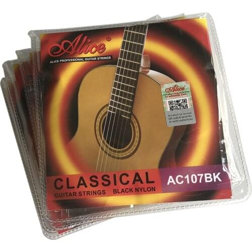 5 Sets Alice AC107BK-H Classical Guitar Strings Hard Tension Black Nylon