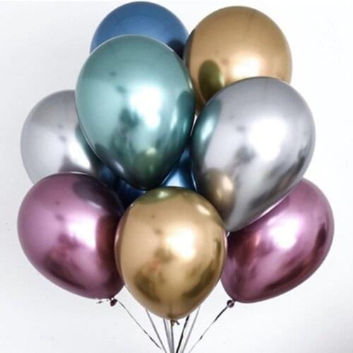 Holiday Decoration Party Decoration Rubber Balloons Thickened Pearl Chrome Gold Metal Balloon 12-Inch 2.8G Metal Balloon