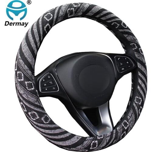 Fashion Flax Universal Car Steering Wheel Cover 5 Styles Breathable for 37-38cm Car Accessories Braid On The Steering-wheel