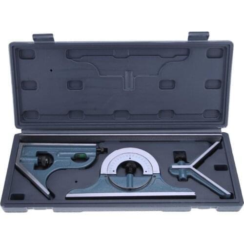 1 Set Angle Ruler Universal Bevel 180 Degree Angle Combination Square Protractor Ruler Set Stainless Steel Measuring Tool