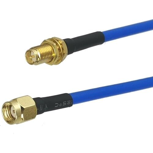 1Pcs RG402 0.141" RP-SMA Male Jack to RP-SMA Female Plug Bulkhead RF Coaxial Jumper Pigtail Bule Semi Flexible Cable 4inch~10M