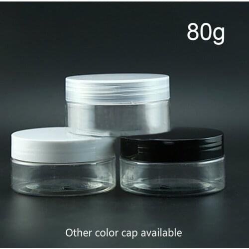 10pcs 80g Clear Plastic Empty Jar 80ml Cosmetic Body Cream Body Lotion Container Candy Spice Sugar Cookies Packaging Bottles 3oz