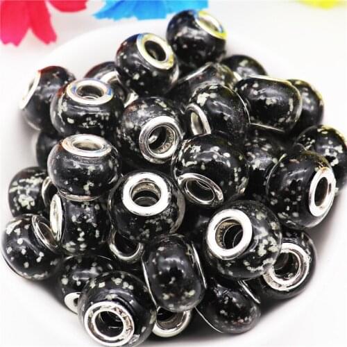 10 Pcs Color Night Luminous Large Hole Glass Beads Fit Pandora Charm Bracelet Necklaces Curtains DIY Keychain for Jewelry Making