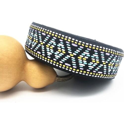 10Yards 24mm 1"Nostalgic Floral Pattern Black Woven Ribbon Scrapbook Supplies Wedding Home Party Accessory Jacquard Ribbon