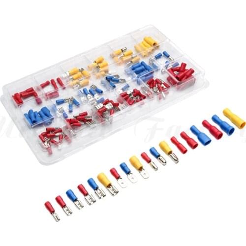 120Pcs/Set Electrical Wire Crimp Terminals Assorted Insulated Cable Connectors Kit Set 22-10AWG