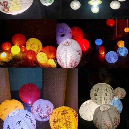 16inch 40cm Printed Plum blossom Flower Round Chinese Paper Lantern Wedding Birthday Party Decoration Hot Air Balloon Lampion