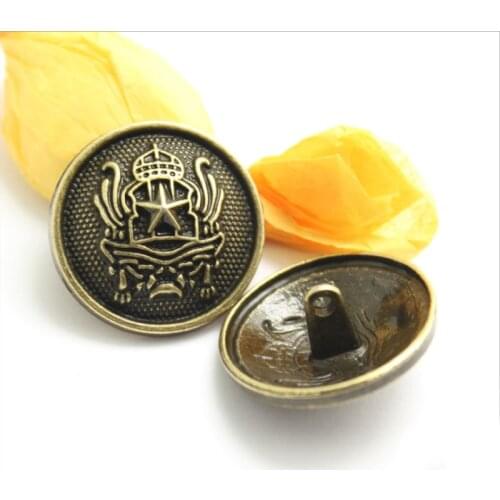 200 PCS Five-Pointed Star Double Lion Metal Buttons Spot Wholesale Coat Windbreaker Green Bronze Retro Button For Dress 18-28MM