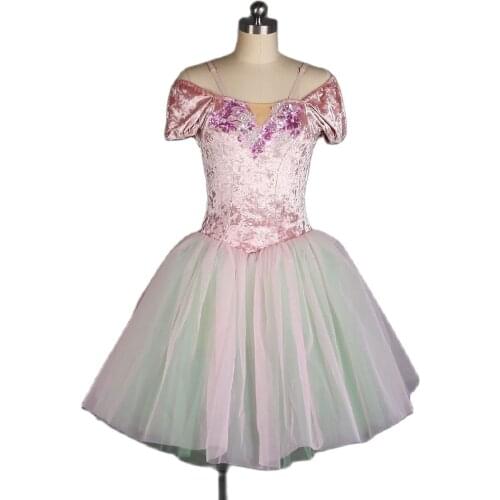 Pink Velvet Bodice Ballet Dance Dress For Girl&Women Ballet Stage Performance Dance Show Ballet Dance Costumes