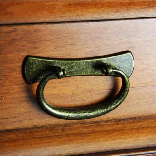 38mm antique brass drop rings drawer cabinet pulls knobs vintage bronze dresser door handles retro distress rings pulls handles