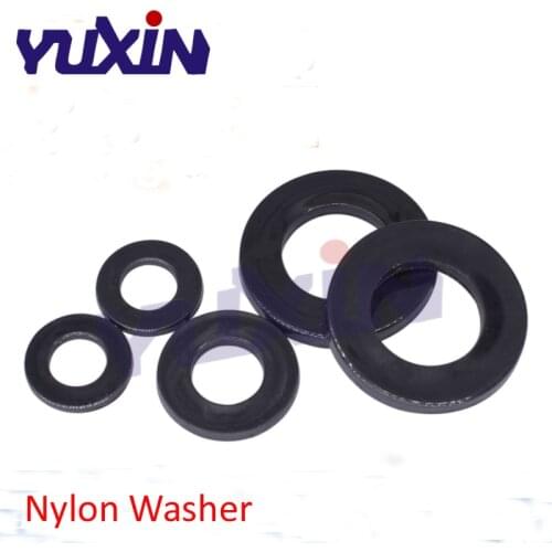 Free Shipping 1000pcs/lot M2 M2.5 M3 M4 M5 M6 M8 M10 black Plastic Nylon Washer Plated Flat Spacer Washer Gasket