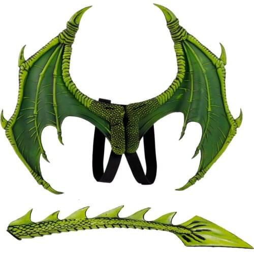 Animal Cospty Dragon Costume Purim Christmas Gift Carnival Party Kids Cosplay Set Wing and Tail Childrens day faucet Costume