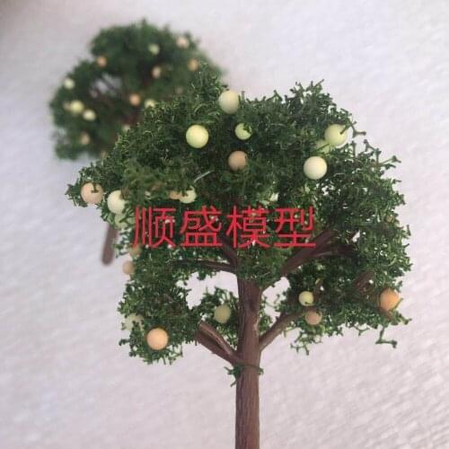 DIY construction sandbox material scene to make model tree yellow fruit trees