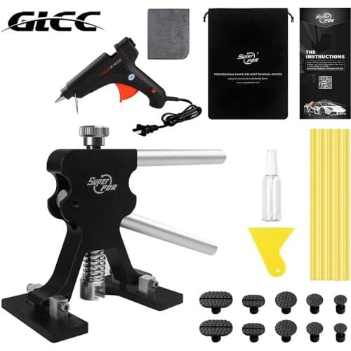 GLCC Kit PDR Tools Car Paintless Dent Repair Dent Lifter Glue Gun Hot Glue Sticks Set Auto Body Hail Dent Removal Herramientas