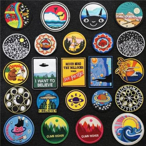 Personality DIY Applique Iron On transfers for clothing Ironing Stickers Embroidered Patches Sewing Supplies Decorative Badges