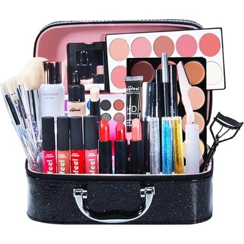 35pcs/set All In One Makeup Box Full Face Beauty Makeup Cosmetic Set Concealer Eyeshadow Lipstick Brush Mascara Eyeliner Puff