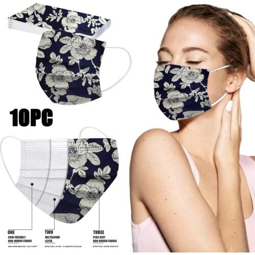 10pc Mask Disposable Adult Fashion Camouflage Printed Protection Halloween Cosplay Mask Mascarillas Desechables Mondmaskers