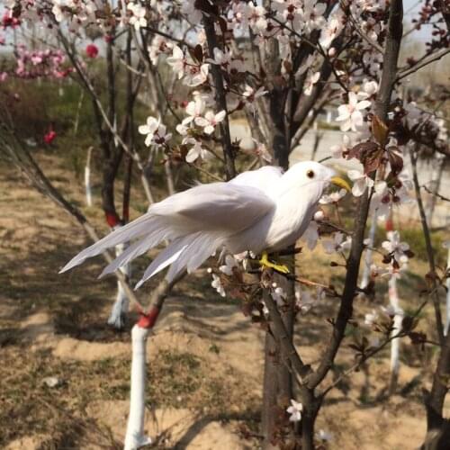 About 12x20cm spreading wings white bird Handmade model, polyethylene& feathers bird ,bonsai decoration toy Xmas gift w3899