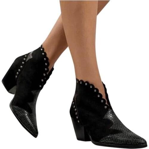 Fashion Womens Boots Pointed Toe Sequined Short Boots Boots for Women Fashion Large Size 43