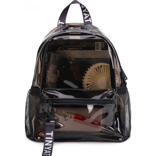 Fashion Clear PVC Women Backpack New Trend Transparent Solid Backpack Travel School Backpack Bag for Girls Child Mochila