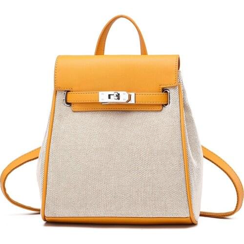 Chuwanglin Fashion Womens Backpack Leather Backpack Woman Fashion School bag For Teenager Girls Canvas backpacks 1251322