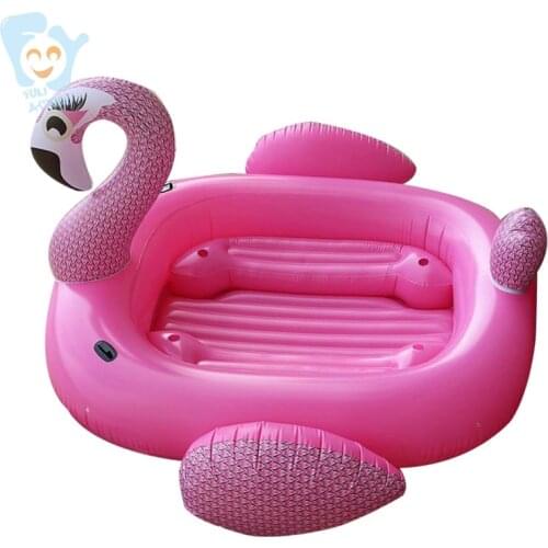 6-8 Person Inflatable Giant Flamingo Pool Floats Boat Party Bird Island Water Toys Pool Fun Raft Sea Swimming Flamingo