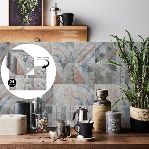 Retro Industrial Style Wall Sticker PVC Peel and Stick Diy Decorate Waterproof Background for Living Room Bedroom Bathroom