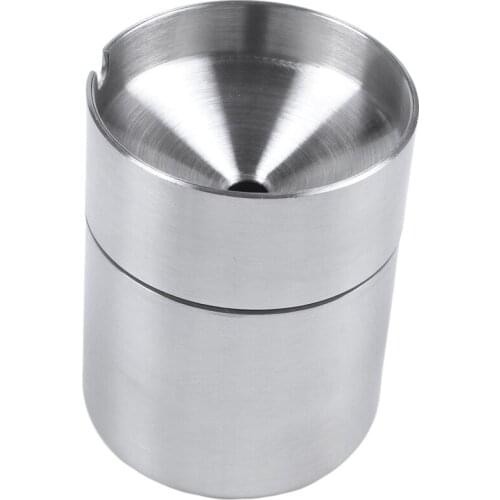 Stainless Steel Car Ashtray Smokeless Auto Cigarette Ashtray Ash Holder Creative Windproof Business Gift Car Car With Lid Ashtra