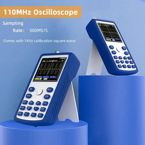 Cleqee 110MHz Professional Digital Oscilloscope 500MS/s Sampling Rate 110MHz Analog Bandwidth Support Waveform Storage 1C15