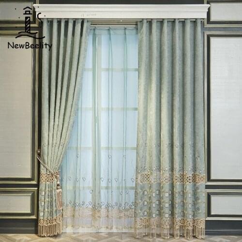 Chenille Thickened Curtains High-grade European-style Hollowed-out Embroidered Curtains To Cover The Living Room Bedroom Balcony