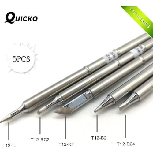 QUICKO T12-KF T12-B2 T12-BC2 T12-D24 IL Electronic Soldering Iron Tips Solder Iron 220v Welding Tip For Soldering Repair Station