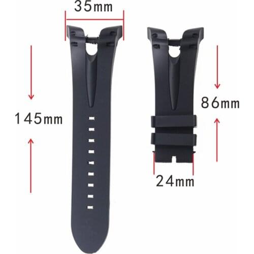 Watch accessories silicone strap for INVICTA Invera Russian rubber watch with black 35mm ladies sports waterproof strap