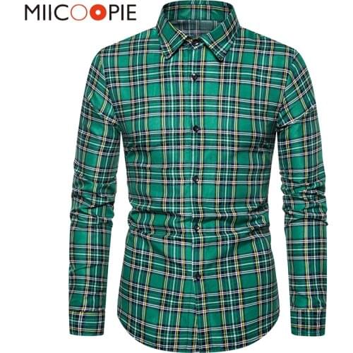Luxury Long Sleeve Plaid Shirts For Men Camisa Social Masculina Slim Fit Button Down Formal Dress Shirt Streetwear Plus Size