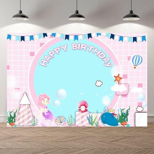 Seekpro Underwater Sea Princess Photo Baby Mermaid Kids Birthday Photography Background Photographic Backdrop For Studio Shoot