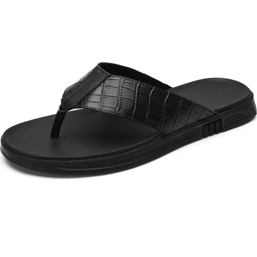 Mens Flip Flops Black Flat Slippers Summer Daily Slippers Men Breathable Comfort Trend Beach Cool Slides Man Youth Outdoor Shoes