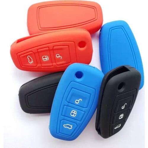 Silicon PROTECTIVE SHELL CASE Cover For Ford Titanium B C S MAX Fusion Focus Mondeo 3 Button Flip Control Key Accessory