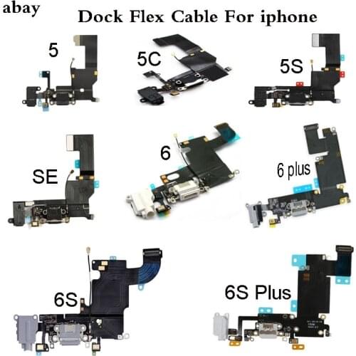 New Charger Charging Port USB Dock Connector replacement For iPhone 5 5C 5S 6 6S 7 Plus Headphone Audio Jack Flex Cable