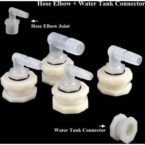 1/2" To 6.4~19.5mm Elbow Hose Connector Aquarium Fish Tank Drainage Pagoda Joint Garden Irrigation Water Tank Water Pipe Adapter