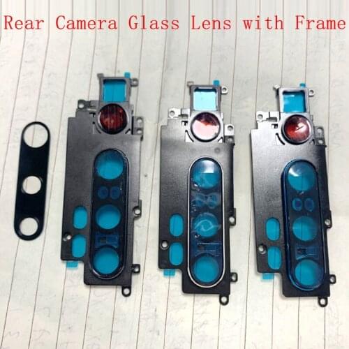 Rear Back Camera Lens Glass with Metal Frame Holder Rear Housing Cover For Xiaomi Note 10 Note 10 Pro Replacement Parts