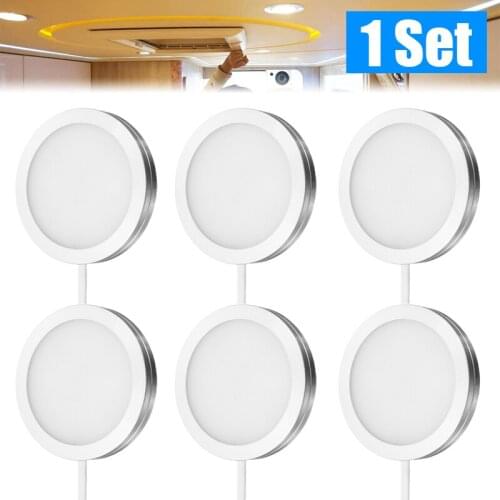 6Pcs 12V Interior LED Spot Lights 3W 3500K Warm White Interior Dome Light Universal for Camper Van Caravan Motorhome Boat