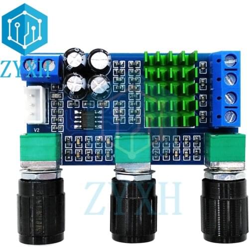 XH-M567 TPA3116D2 Power Amplifier Board 80W*2 Dual Channel Digital Audio Bass AMP Volume Control DC 12-24V For Home Speaker