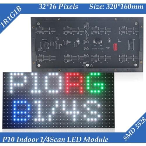 100pcs/lot 320*160mm 32*16pixels SMD 3in1 RGB 1/4 scan Indoor full color P10 LED display module