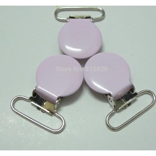 25pcs 1'' 25mm #MD23 Light Pink Color Enamel Suspender Clips