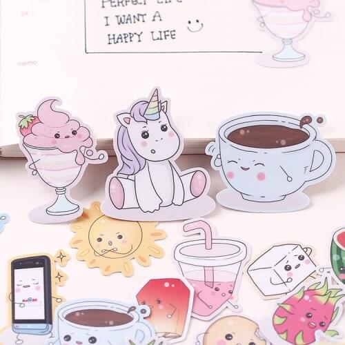 34PCS Cute expression Stickers Crafts And Scrapbooking stickers book Student label Decorative sticker kids toys