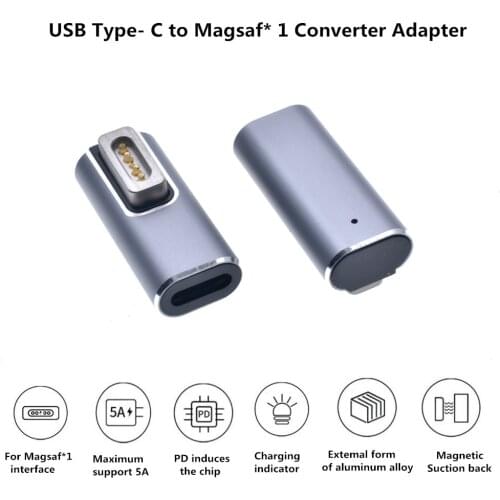 PD Magnetic Adapter Type C Female To IOS Interfac* 1 Converter With Indicator Light 5A Charging Adapter For MacBook Air/Pro