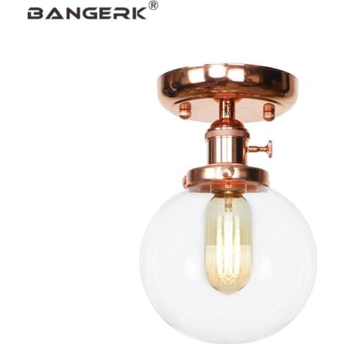 American Edison LED Ceiling Light Loft Decor Switch Iron Glass Lights Modern Ceiling Lamp Dining Room Aisle Home Lighting